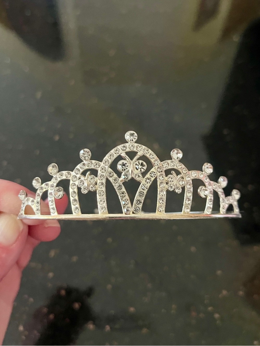Girl's Silver Rhinestone Princess Tiara - Picture 3 of 10